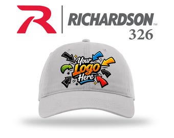 6, 12 or 24 Richardson 326 Peached Cotton Twill Customized with Your Embroidered Logo