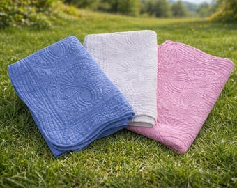 Cotton Heirloom Quilt Blank, Baby Blanket (36x46 inches)
