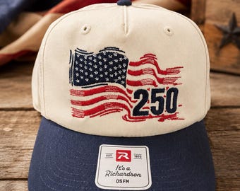 250th Anniversary USA Richardson 356 Five Panel Gramps American Flag Hat