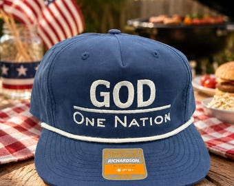 One Nation Under God USA Richardson 256 Five Panel Grampa Hat