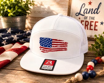 USA Flag Embroidered Richardson 168 Hat - 250 Years America Freedom