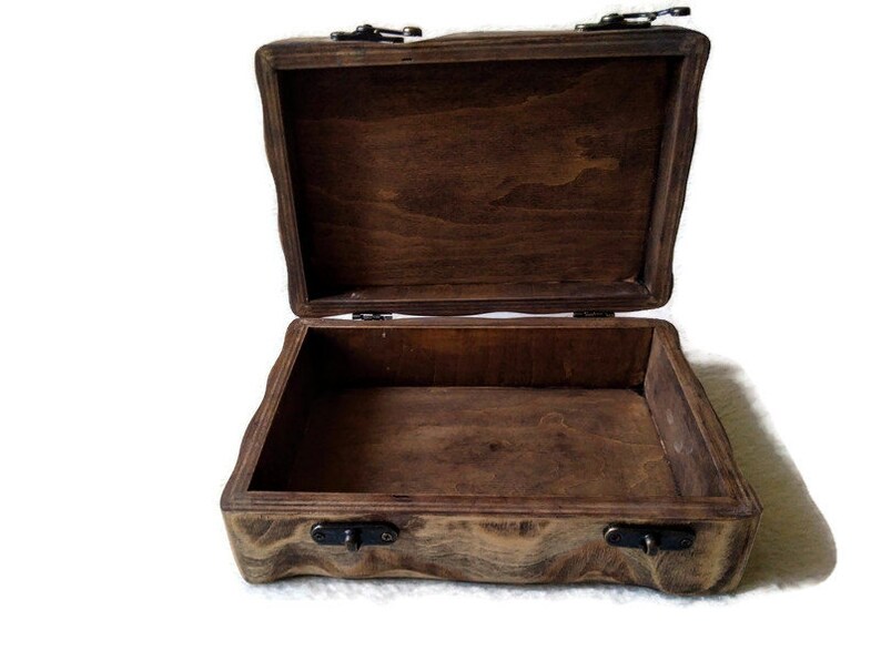 Handmade Birch Wood Cigar Box. Jewelry Box. Fancy Keepsake Box