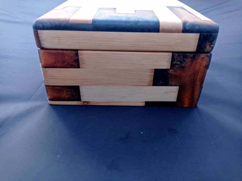Handmade Unisex Wood and Epoxy Resin Box , Fancy Keepsake Box