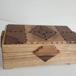 Handcrafted walnut wood jewelry box. Handmade jewelry storage. Handmade trinket box, original designed gift box.