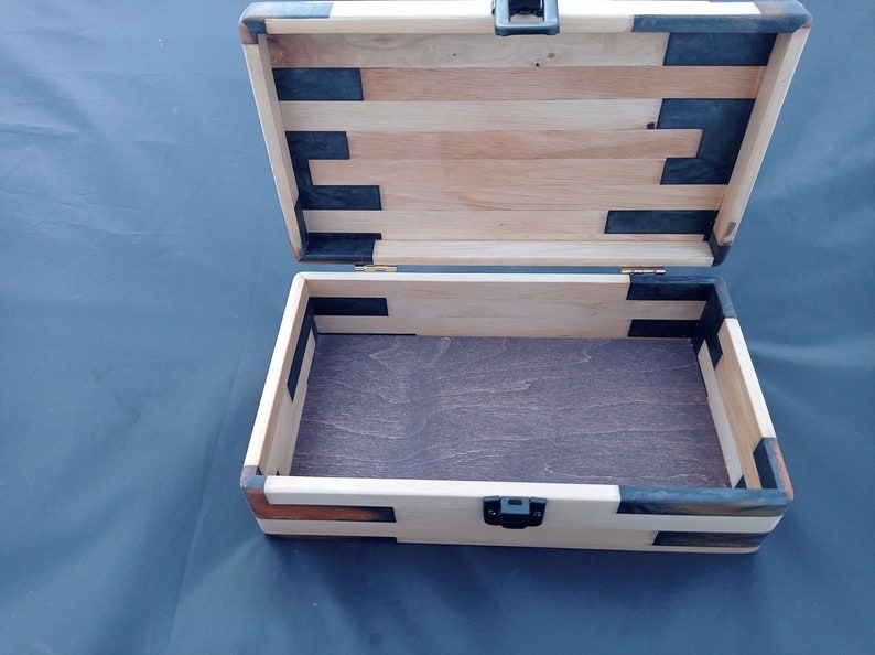 Handmade Unisex Wood and Epoxy Resin Box , Fancy Keepsake Box