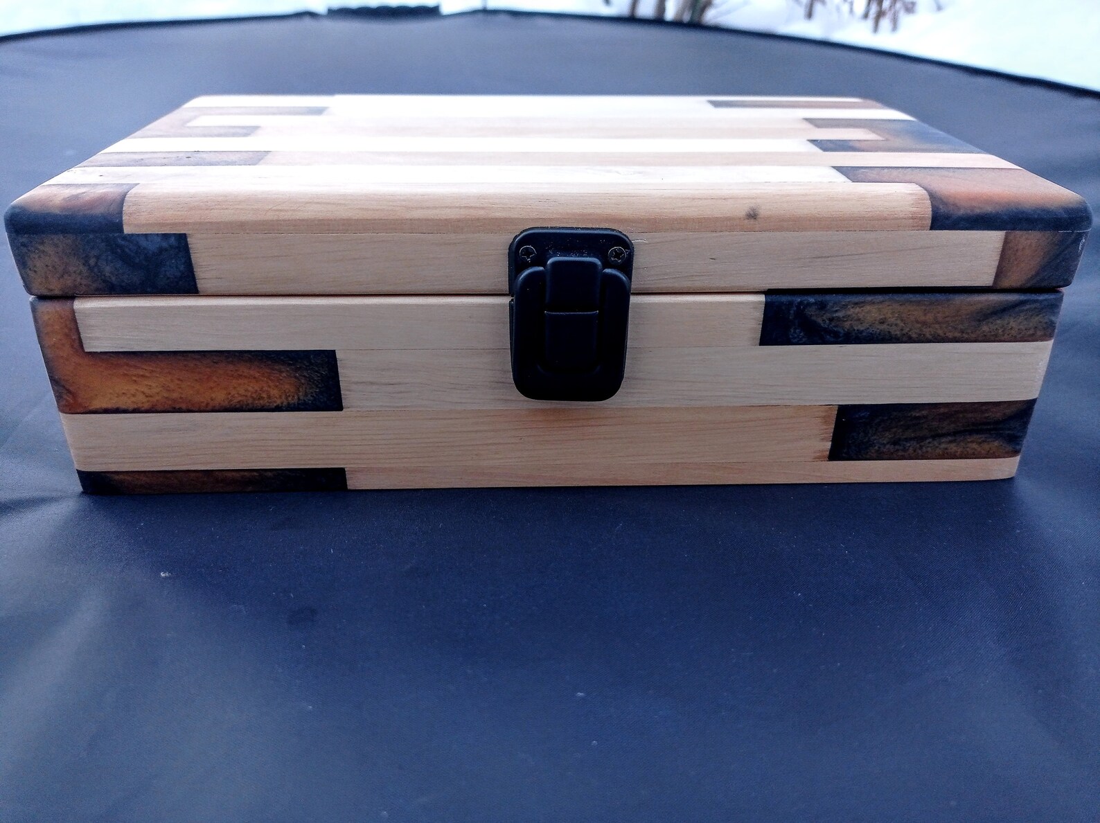 Handmade Unisex Wood and Epoxy Resin Box , Fancy Keepsake Box