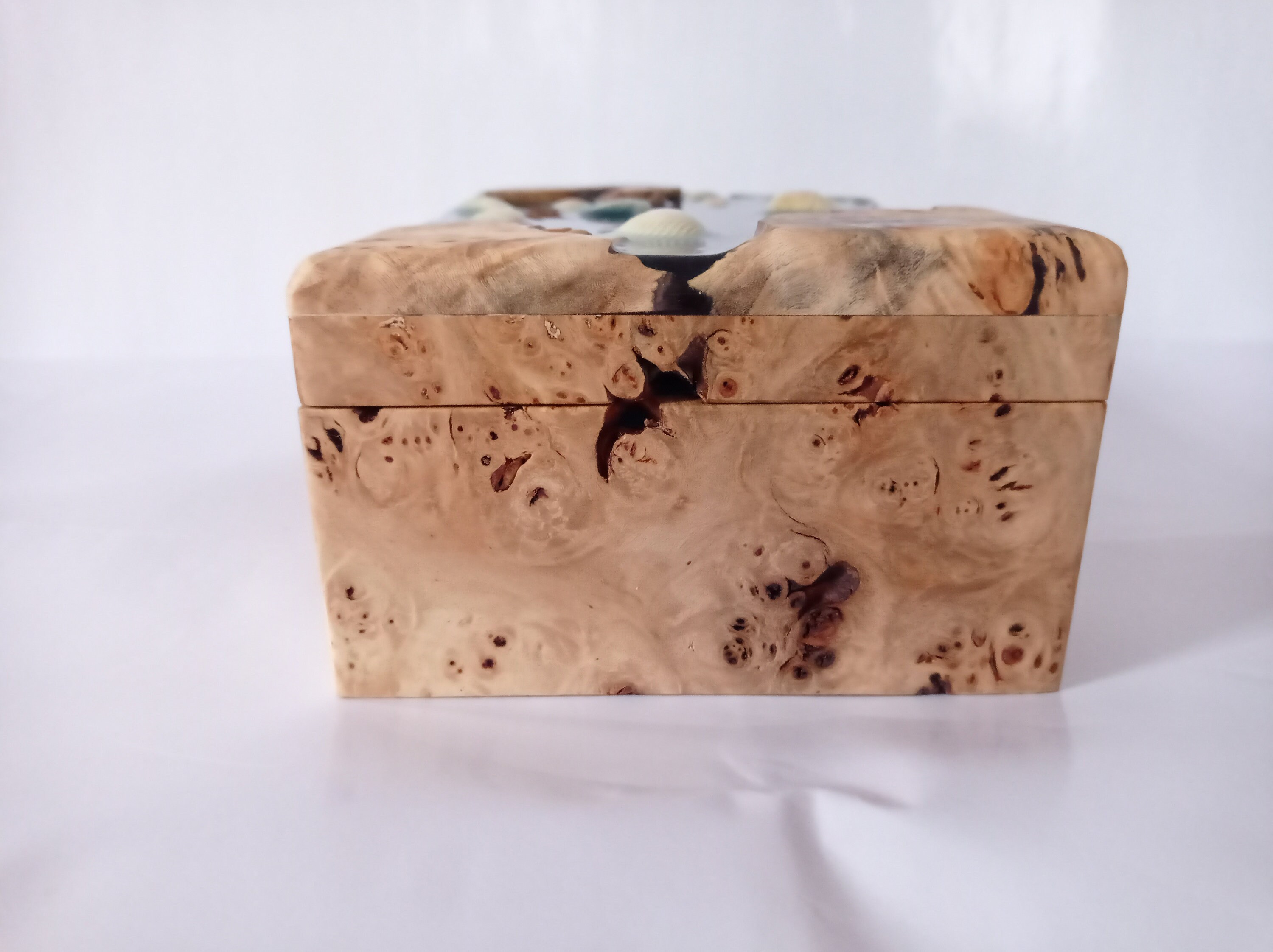 Handmade burl wood and epoxy resin box Fancy keepsake box Etsy