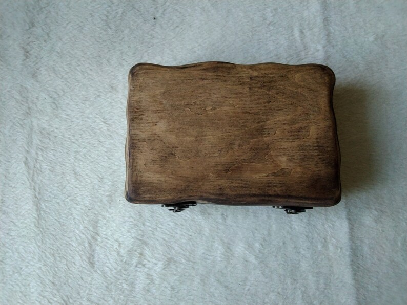 Handmade Birch Wood Cigar Box. Jewelry Box. Fancy Keepsake Box