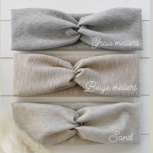 Headband / Hairband / Headband / Bandeau / Twist Headband / Knotted Hairband / Wide Band Ribbed Jersey SINGLE LAYER