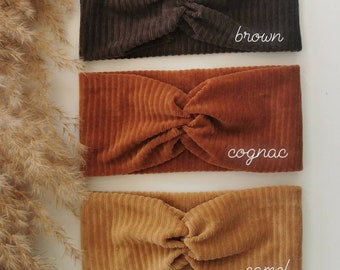 Cozy corduroy headband single layer / hairband / headband / bandeau cuddly rib jersey