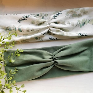 2-set headband / hairband / headband /bandeau eucalyptus leaves and olive