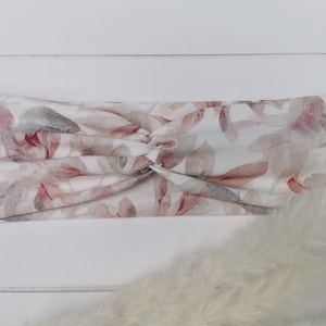 Headband / Hairband / Headband /Bandeau / Knotted Hairband / Twist Hairband Pink Leaf Dream
