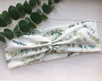 Headband / Hairband / Headband / Bandeau / Twiststirnband / Twisthaarband Eucalyptusblätter