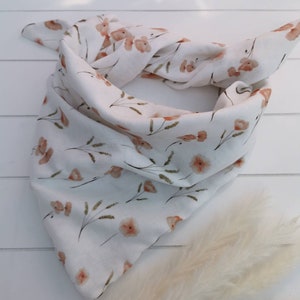 Muslin scarf / triangular scarf / neck scarf for children and babies / poppies