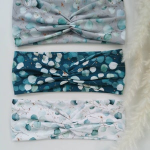 Headband / Hairband / Headband / Bandeau / Twist Headband / Knotted Hairband / Wide Band / Single Layer Eucalyptus