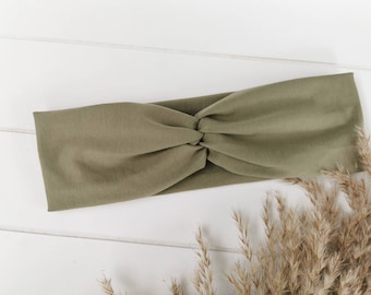 Headband / Hairband / Headband / Bandeau / Twist Headband / Twist HairBand Light Olive