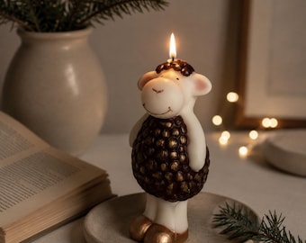 Sheep Shaped Candle, 2027 Chinese Zodiac New Year and Christmas Gift, Handmade Wax Decor