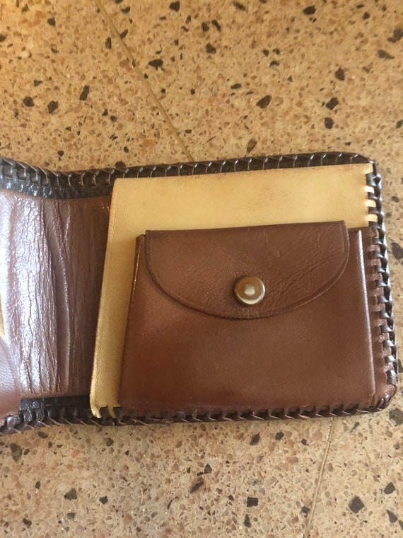 Vintage Hand Tooled Leather Wallet - image 3