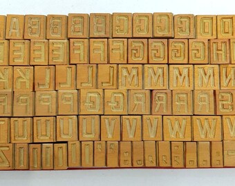 Vintage Letterpress woodwooden printing type blocks typography superb decorative collectibles figure 110 pcs 7mm #MT-9