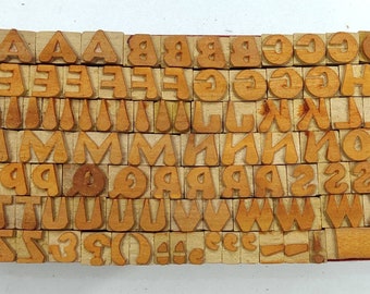 Vintage Letterpress woodwooden printing type blocks typography superb decorative collectibles figure 110 pcs 7mm #MT-9
