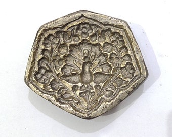 Vintage Brass Jewelry Die Mold Cube Hand Engraved Collectible Rare Die