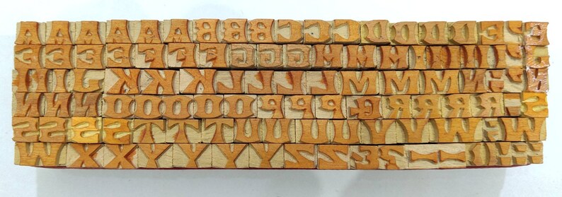 Vintage Letterpress woodwooden printing type blocks typography superb decorative collectibles figure 110 pcs 7mm #MT-9
