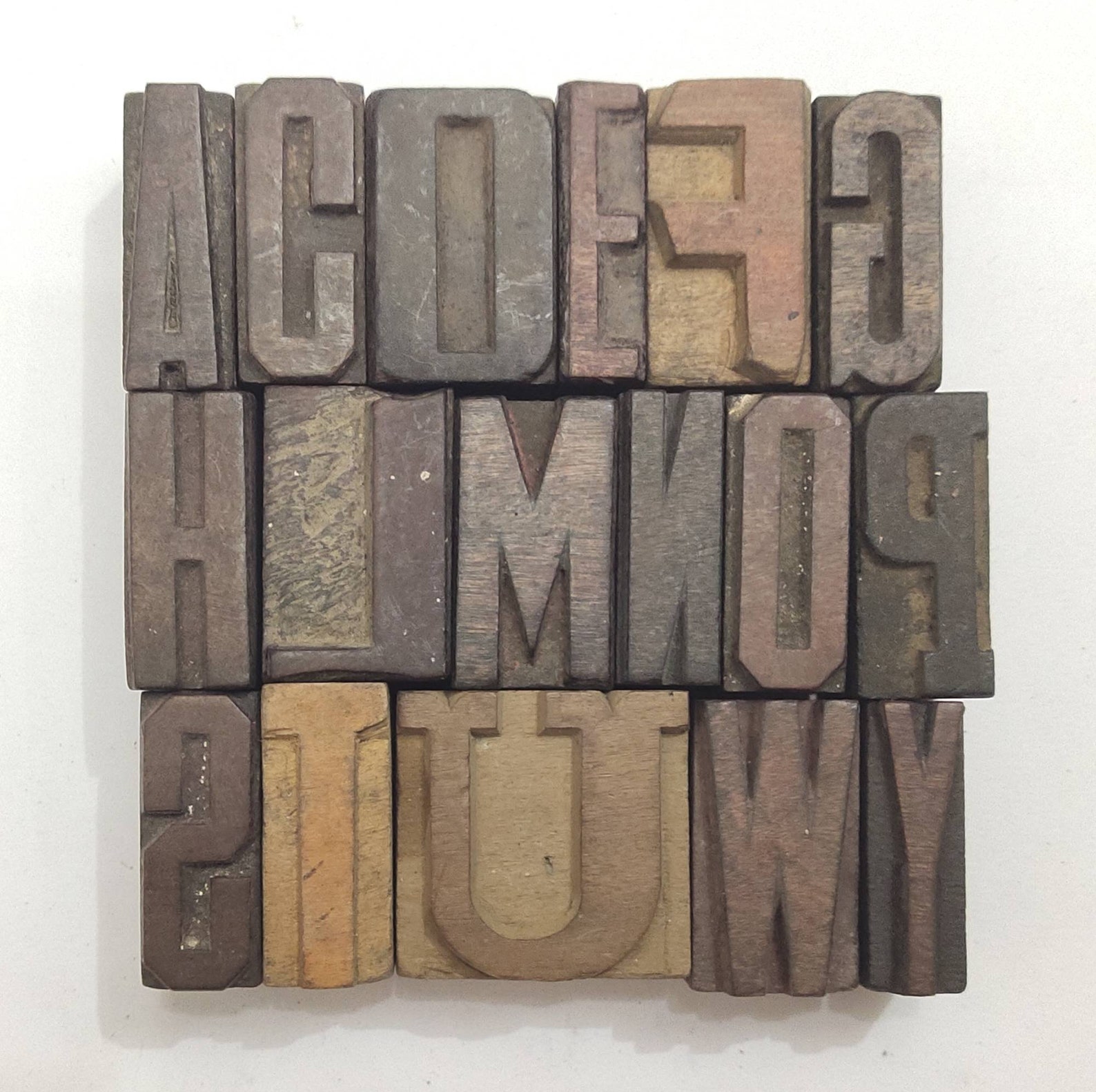 Vintage Letterpress Wood Blocks Alphabet 111/32 inches 34mm Etsy