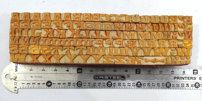 Vintage Letterpress woodwooden printing type blocks typography superb decorative collectibles figure 110 pcs 7mm #MT-9