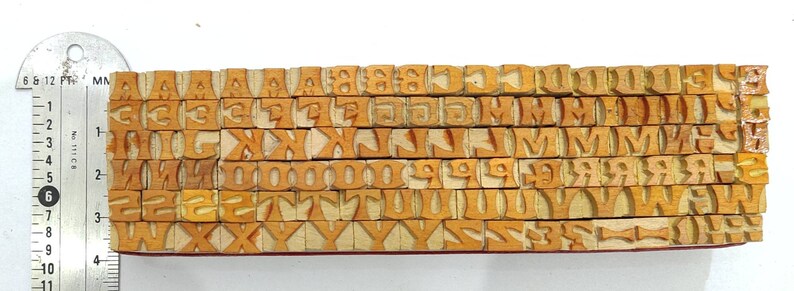 Vintage Letterpress woodwooden printing type blocks typography superb decorative collectibles figure 110 pcs 7mm #MT-9