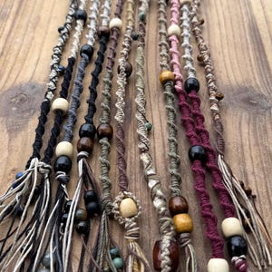 Hemp Macrame Boho Hair Wrap Yarn Dreadlock Decoration for hair