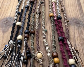 Hemp Macrame Boho Hair Wrap Yarn Dreadlock Decoration for hair