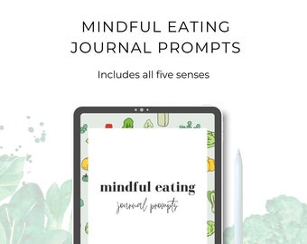 Mindful Eating Food Journal Prompts, Daily Food Diary, Food Sensitivities Log, Mindful Eating Tracker, Healthy Eating Prompts, PDF Download