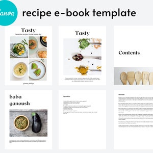 Recipe Ebook Template, Recipe Template, Cookbook and Recipe Template for Canva, Ebook template, Canva template, Recipe Lead Magnet