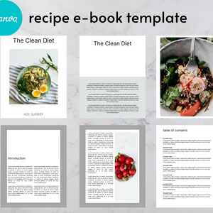 20-page Cookbook and Recipe Template for Canva, Recipe Binder DIY Cookbook, Ebook template, Canva template, Recipe Lead Magnet