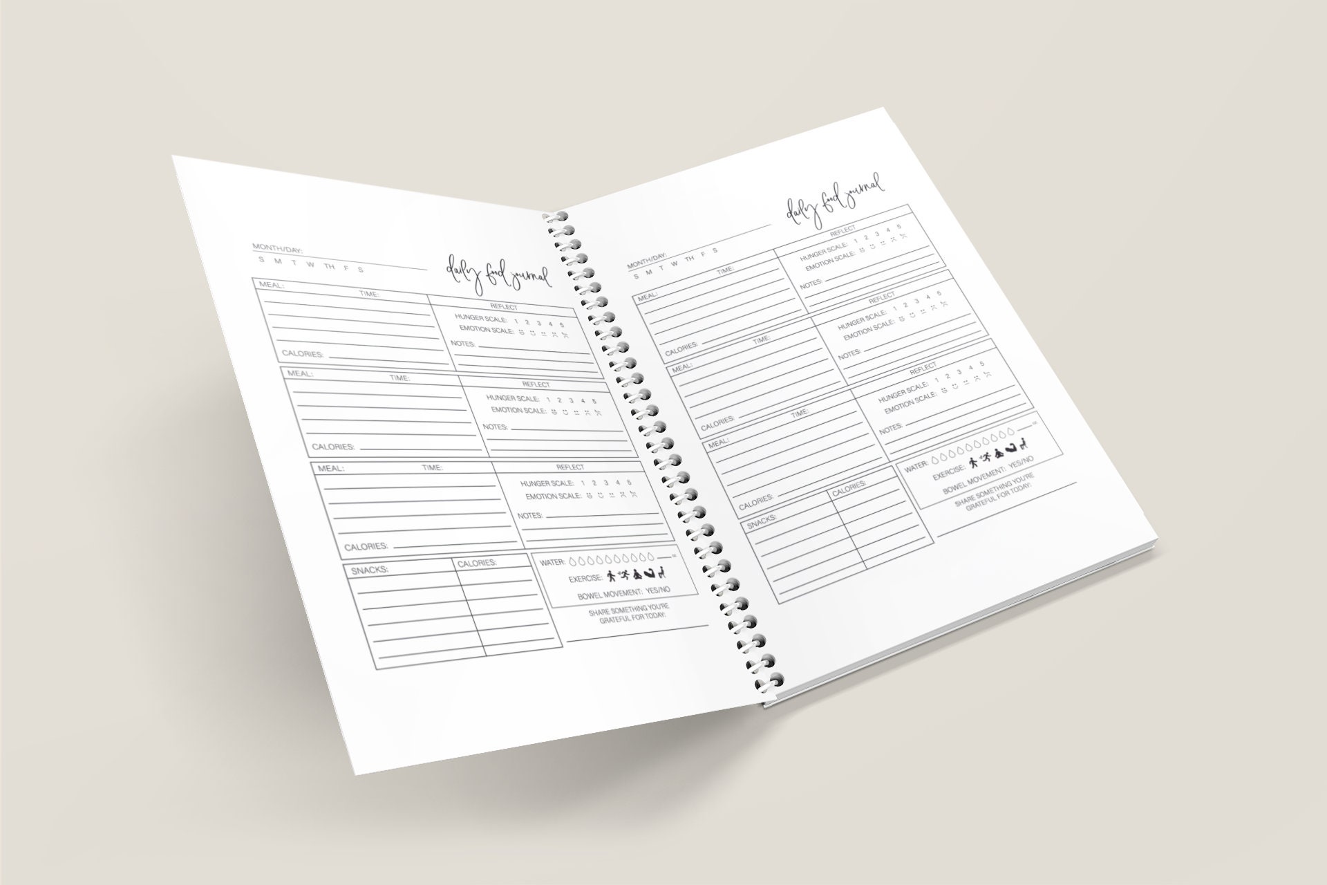Mindful Eating Journal Printable, Intuitive Eating Journal, Daily Food ...