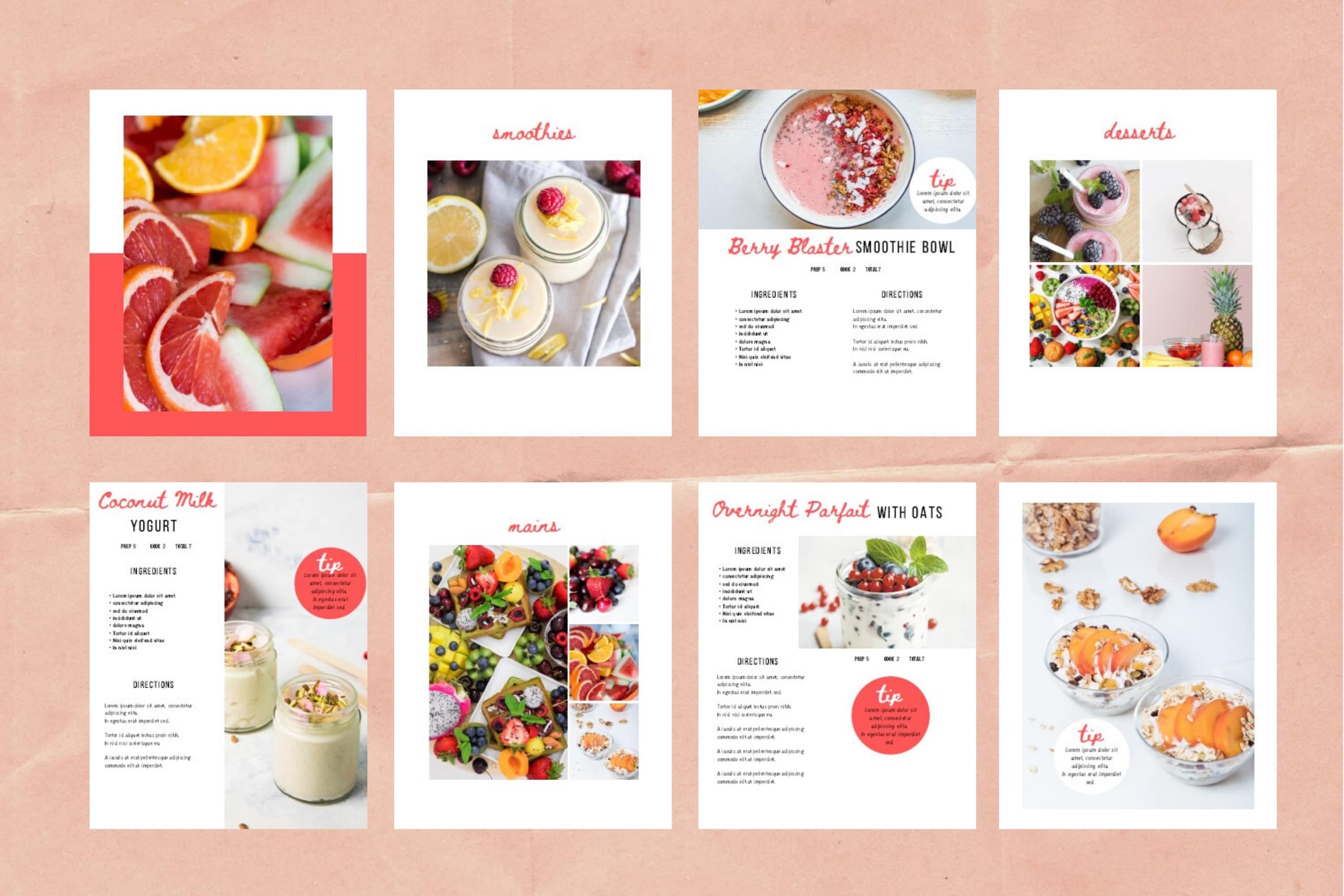 Recipe Ebook Template, Recipe Template, Cookbook Template, Recipe Ebook ...