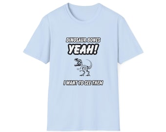 Dinosaur Bones T-Shirt, Funny Unisex Tee, Kids Birthday Gift, Dinosaur Lover Apparel, Casual Everyday Wear