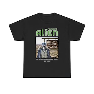 Resident Alien Quote Heavy Cotton Tee, Funny T-Shirt, Unisex Shirt, Alien Lover Gift, Sci-Fi Tee
