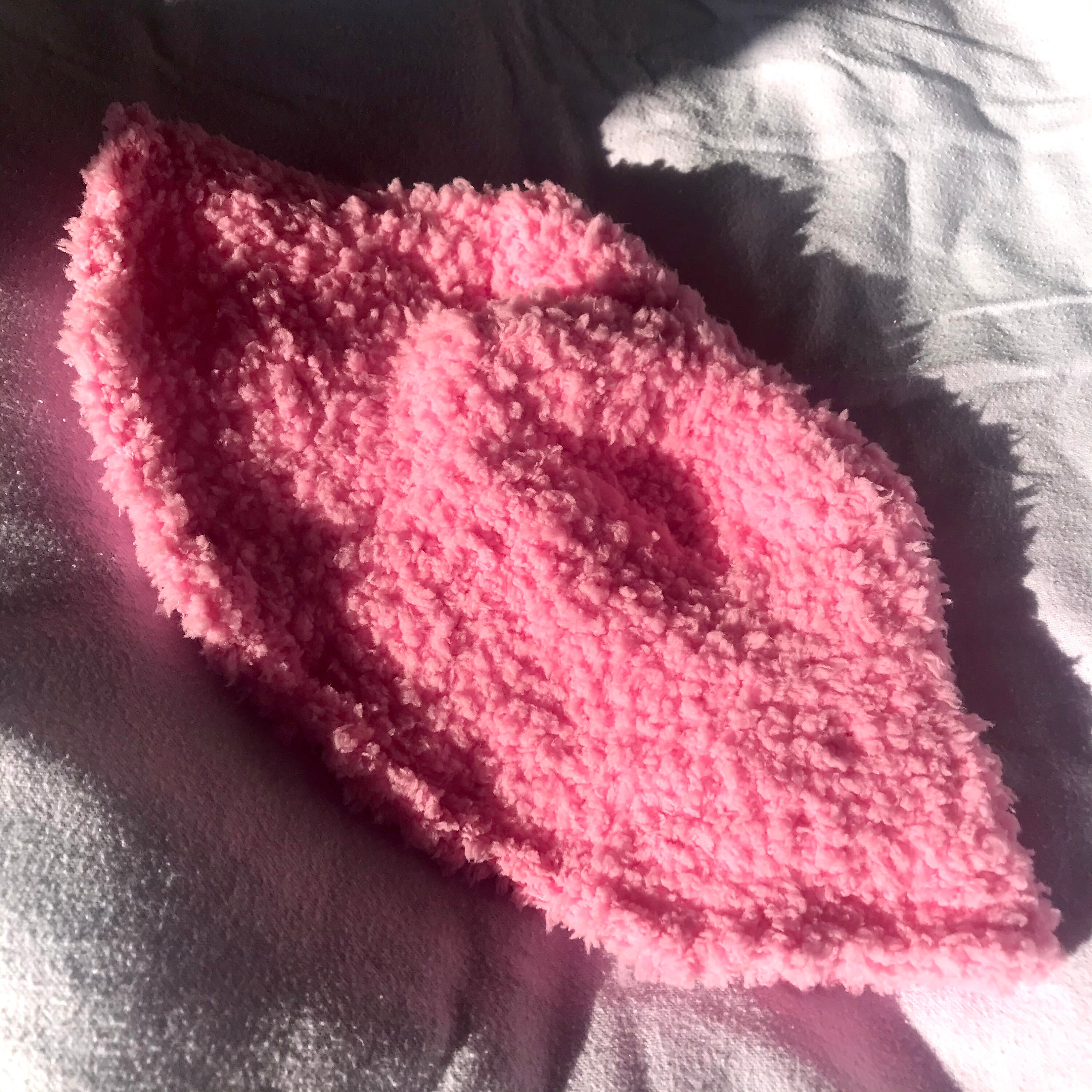 crochet fluffy bucket hat