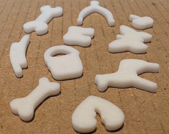 Operation Game Compatible Parts - 11 White Pieces - Replacement Parts, Board Game, Cavity Sam, Spare Parts, Craft Supply, Vintage