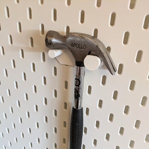 Hammer Holder for Ikea Skadis | Various Colours | Peg Board Accessories for Various Items | Storage Container Box Scissors Tools Pens Holder