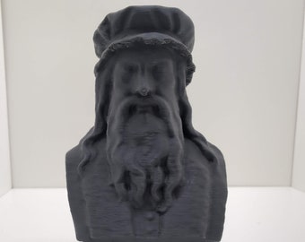 Leonardo da Vinci Bust | Ornament Figure | Paintable Art Model Figurine | Mythical Fantasy Sci-fi | Perfect Unique Geek Gift Him Her 3d