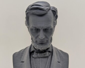 Abraham Lincoln Bust | Ornament Figure | Paintable Art Model Figurine | Mythical Fantasy Sci-fi | Perfect Unique Geek Gift Him Her 3d