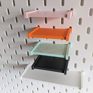 Shelves for Ikea Skadis | Various Colours | Peg Board Accessories for Various Items | Storage Container Box Shelf Display Stand | UK