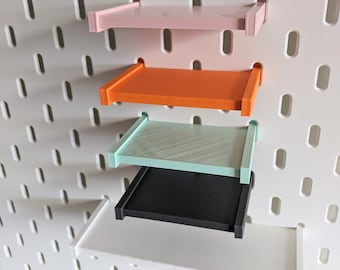 Shelves for Ikea Skadis | Various Colours | Peg Board Accessories for Various Items | Storage Container Box Shelf Display Stand | UK
