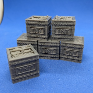 6x TNT Dynamite Crates Boxes  28mm 1:56 Model Scale Miniature | DnD Bolt Action | Tabletop Wargames Scenery Terrain Scatter