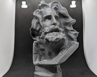 Zeus Greek God of War Bust | Ornament Figure | Paintable Art Model Figurine | Mythical Fantasy Sci-fi | Perfect Unique Geek Gift for Him Her