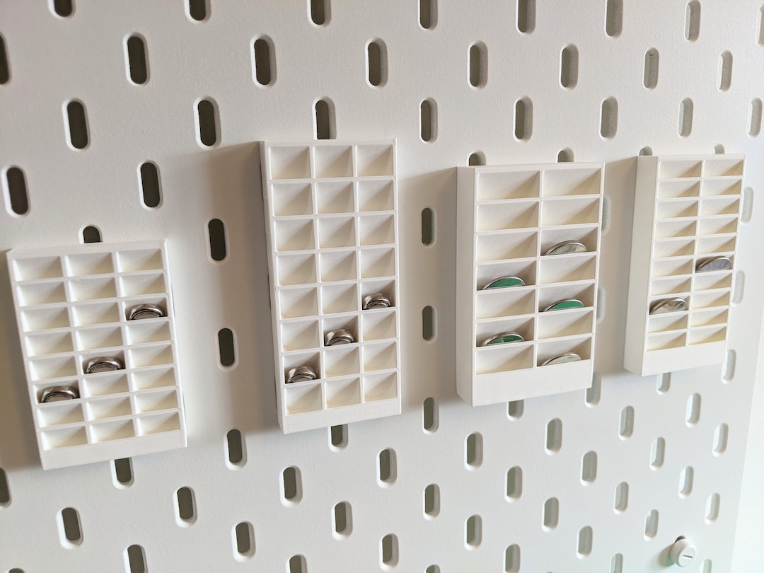 Battery Holders for Ikea Skadis Various Colours Fits CR2032 CR2450 LR44