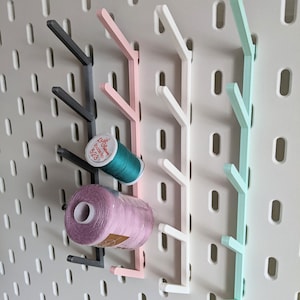 Thread Holder for Ikea Skadis | Various Colours | Peg Board Bobbin Sewing Threading Needle Accessories | Scissors Tools Bracket Arm Hook UK