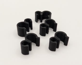 5x Pack Double Cable Clip Compatible with Royal Enfield Interceptor Continental 650, Replaces 1010133, Black PETG